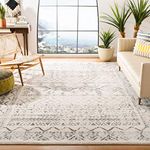 SAFAVIEH Tulum Collection TUL268A Moroccan Boho Distressed Non-Shedding Living Room Bedroom Dining Home Office Area Rug, 8' x 10' Ivory/Grey