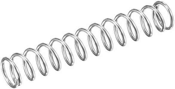 sourcing map Ressort de Compression 304 Acier Inoxydable 9mm OD,1mm Fil Dimension,9mm Comprimé Longueur,50mm Libre Longueur,31.4N Capacité de Chargement Argenté 10pcs