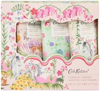 Cath Kidston Hand Cream Trio 3 x 30 ml, Scented and Infused With Essential Oils, Shea Butter, Travel Size and Vegan Friendly, Beauty Gift For Her, Carnival Parade Collection