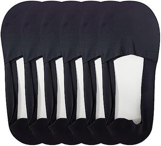 LECTNORE 6 Paires Chaussettes Invisibles pour Femme Chaussettes Basses Antidérapantes Chaussettes Bateau Invisibles Chaussettes Mocassins pour Femme Fille Taille 4-7 (Noir)