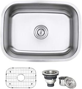 Ruvati RVM4132 Undermount 16 Gauge 24 Kitchen Single Bowl Sink Stainless Steel
