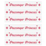 Passenger Princess Stickers, 6 Pcs Pink Waterproof Die Cut Vinyl Passenger Princess Sticker Rearview Mirror Sticker for Tumbler Cup, Laptop, Phones, Helmets, Boats, Hardhats and Vehicle