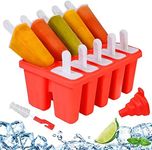 Silicone Popsicle Molds 10-cavity, DIY Ice Pop Mold for Kids Adult Teens, BPA Free Ice Cream Molds for Party Yogurt Juice Smoothies Sticks