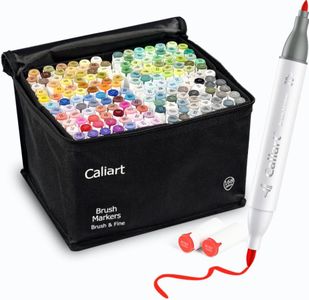 Caliart 168 Colors Alcohol Markers Brush Tip & Chisel, Dual Tip Art Markers Set for Adults Coloring Book Artists Sketch Illustration, with Case Permanent Colored Pen Art Supplies Drawing Gifts