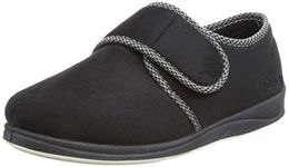 Padders Harry Wide Fitting Mens Memory Foam Slippers - Black - UK7