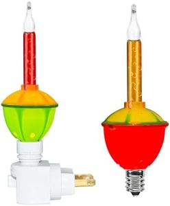 Abeja 1 Pack Multicolor Bubble Light Night Lights for Christmas Decor with 2 Vintage Bubble Light Bulbs(1 Spare) 5w Incandescent Bulb 120v Fits C7/ E12 Candelabra Base Swivel Plug-in Base