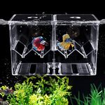 WEAVERBIRD Acrylic Fish Incubator,Fish Breeding Box,Hatchery Box Fish Tank Peacock Isolation box with 2pcs Sucker and Hook, Incubator Spawner Fighting Fish Accessories for Aquarium Tank