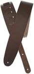 Planet Waves Basic Classic Leather Guitar Strap, Brown, 44.5 to 53inches long, (25BL01)