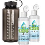 125 ml Chlorine Dioxide Kit with Water Bottle and Accu-Drop lids | w/HCL 4% and Sodium Chlorite - Ideal for Hiking, Travel, Camping Essentials, Survival Kits by CDS