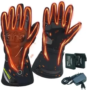 Thiovanek Rechargeable Heated Gloves for Men Women Waterproof Winter Glove Windproof Motorcycle Riding Gloves Winter Thermal Electric Heating Glove for Motorcycle Racing Skiing Snowboarding Hiking