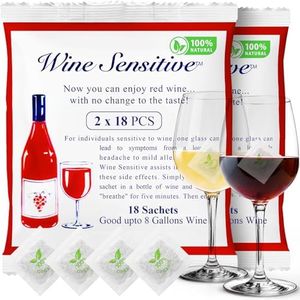 WineSensitive Wine Filter - 36 Pack Natural Wine Purifier Filters Remove Sulfite Tannin, and Histamines, Prevents Allergic Reaction and Unpleasant Symptoms, No More Wine Headaches