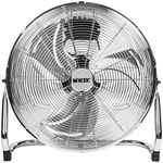 MYLEK High Velocity Floor Fan 18 Inch Chrome Cool Cold Air Cooling Circulator 3 Speed Portable Adjustable Tilt Industrial Gym Warehouse (18")