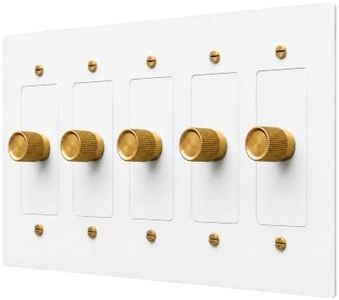 Residence Supply Brass 3-Way Rotary Dimmer Switch - 120V AC - Hand Crafted Solid Brass Wall Plate with Knurled Rotary Dimmer Knob - UL Listed Vintage Style Light Control for Historical Homes