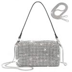 Rhinestone Purse for Women Sparkly Shoulder Bag Evening Clutch Shiny Silver Diamond Purse Bling Rhinestone Bags