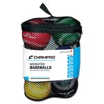 Champro Training Baseballs, Set of 6 (Red/Maroon/Green/Yellow/Blue/Black, 9-Inch)