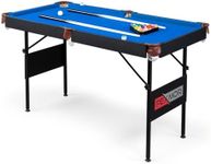 PEXMOR 55" Portable Folding Pool Table, Foldable Billiards Table for Kids and Adults, 4.5ft Pool Game Table with Cues, Ball, Rack, Brush, Chalk for Indoor & Outdoor