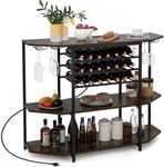 Giantex Wine Rack Table with Power 