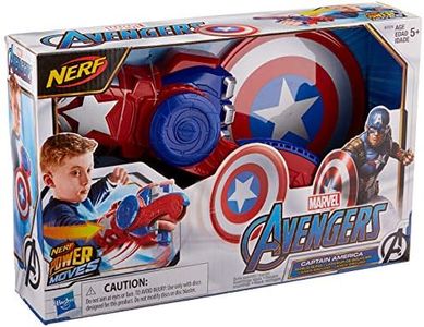 MARVEL - Avengers - Captain America Shield - Nerf Power Moves - Disc Launching Toy - Movie Inpired Roleplay - Action figure Games and Toys for Kids, Boys, Girls - Ages 5+