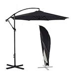 ConPus Umbrella Cover, Patio Cantilever Offset Umbrella Cover for 9ft to 13ft Cantilever Parasol Outdoor Market Umbrellas Cover with Zipper and Water Resistant Protector Black