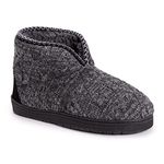 MUK LUKS Men's Mark Bootie Slippers, Grey Marl, Small UK