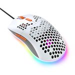 MAGIC-REFINER Wired Lightweight Gaming Mouse, 69g Ultralight Honeycomb Shell, RGB Chroma Backlit, 6400 DPI Optical Sensor, Ergonomic 6 Programmable Buttons for E-Sports,Laptop,PC,Mac Gamer