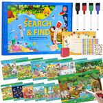 Toys for 3 4 5 6 Year Old Boys Girls: Educational Learning Gifts for Kids Age 3-6 Birthday Present for Preschool Girl Boy Airplane Activities Travel Game Toys Search and Find Books for Children