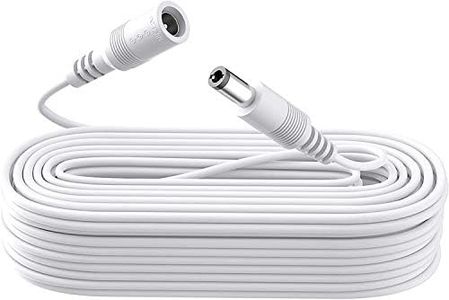 Anlink Power Extension Cable,DC 12V Power Adapter Extension Cord, 10M 33ft 2.1mm x 5.5mm, Compatible with 12V DC Adapter Power Supply or Wall Charger for CCTV Security Camera IP Camera(White)