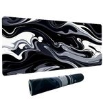 Marbled Design Fluid Pattern Mouse Pad,Thick Waterproof Large Gaming Mousepad with Stitched Edge,Mouse Computer Desk Accessories,Non-Slip Base Mouse Keyboard Mat 800X400X4mm