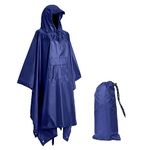 Accevo Multifunction Waterproof Rain Poncho Lightweight Reusable Rain Coat for Women Men Windproof Ripstop Breathable Quick Dry Raincoat with Hood Mountaineering Rock Climbing Emergency Rainwear