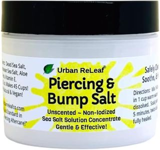 Urban ReLeaf Piercing & Bump Salt ! Unscented Sea Salt Solution Concentrate. Makes 45 Cups! Gentle Effective Clean Soothe Calm. Non-iodized. It works! Cleanse and Soak, Fresh Saline Aftercare