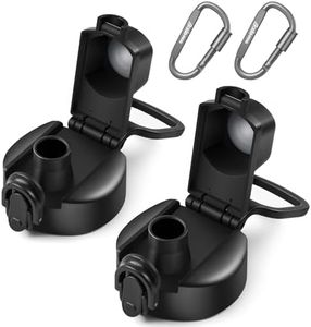 Auto Spout Lids for Hydro Flask Wide Mouth 12, 16, 18, 20, 32, 40, 64oz, Replacement Wide Mouth Lids with Button Lock Compatible with Simple Modern, Thermoflask, Iron Flask, Takeya and Other brand