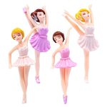 4Pcs Ballet Girl Birthday Cake Toppers Ballet Girl Birthday Cake Decoration Lovely Ballet Dancer Cake Ornament Ballet Dancer Cake Topper for Party Birthday Wedding