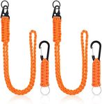 Frienda 2 Set Heavy Duty Paracord Lanyard Necklace Whistles Strap Braided 550 Keychain Lanyard for Outdoor Activities Camera (Orange)