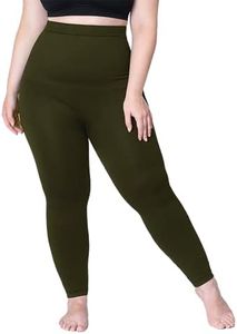 SHAPERMINT High Waisted Tummy Control Compression Leggings for Women - Petite to Plus Size Womens Leggings Non See Through Olive