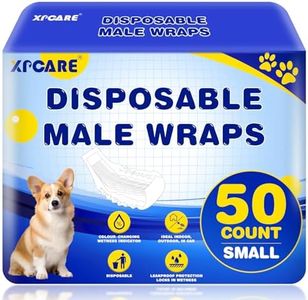XPCARE 50 Count Disposable Male Dog Diapers, Male Dog Wraps,Super Absorbent Leak-Proof Fit (Small)