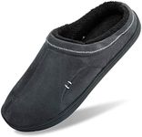 Josaywin Men's Memory Foam slippers Soft Plush Fleece Lining Slip On Indoor Outdoor House Shoes Dark Grey Size 6-7