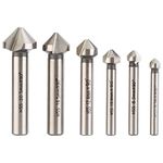 Countersink Drill Bits 6 PCS, MALAYAS HSS 6542 Countersink Drill Bit Set 90 Degrees, Titanium Chamfer Cutter Drill Bits for Wood Steel Aluminum, Metal, Machine Tools 6.3/8.3/10.4/12.4/16.5/20.5mm