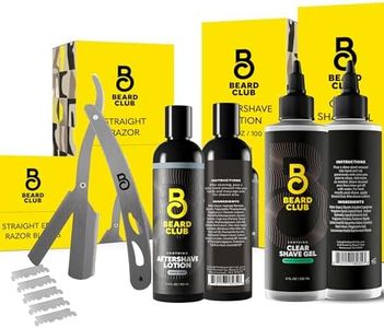 Beard Club Straight Razor for Men, Shaving Gel & Aftershave for Men – Hydrating Mens Shave Cream, Soothing After Shave Lotion & Navajas Para Barbero - Barber Straight Edge Razor Kit - Gift Kit