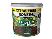 Ronseal RSLFLFGN4LAV One Coat Fence Life Forest Green New 4 Litre +25%