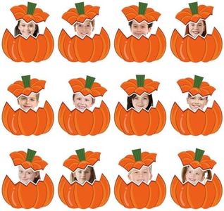JarThenaAMCS 50 Packs Fall Pumpkin Cutouts Autufmn Pumpkin Paper Cut-Outs Thanksgiving Bulletin Board Decor with 100Pcs Glue Points for DIY Craft Photo Home Party