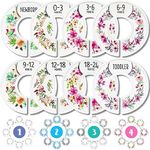 Baby Closet Dividers (Floral) by Eli with Love – Set of 8 Baby Closet Size Dividers for Closet for Girls – Helps Organize Nursery Ideal Baby Closet Hangers by Size/Age