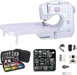 Dekaim Mini Sewing Machine for Beginners, 12 Stitches Portable Sewing Machine with Foot Pedal with 97 Pieces Sewing Tools and Extension Table and 11 Pieces Sewing Machine Press Feet UK