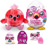 Pets Alive Chirpy Birds (Flamingo) by ZURU, Electronic Pet That Speaks, Giant Surprise Egg, Stickers, Comb, Fluffy Clay, Bird Animal Plush for Girls