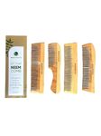 Ecoearthone Neem Wooden Comb Set for Women & Men | Wooden combs combo Hair Comb Set | Kachi neem comb for Women for Hair Growth | Dandruff remover comb Neem Wood Kangi for Hair Growth, Detangling & Hair fall control (Pack Of 4)