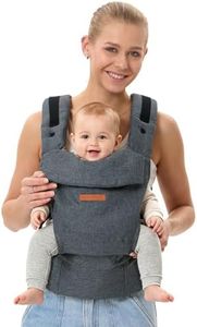 kangtongbaby Baby Carrier, 4-in-1 Soft Structured Newborn-to-Toddler Carrier, 7-45 lbs Ergonomic M-Seat Breathable Polyester, EVA Lumbar Support Lightweight Hands-Free Carry - Black