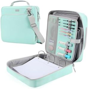 HINOOR 3-Inch 3-Ring Zipper Binder with Shoulder Strap, D-Ring Zip Up Binder with 700 Sheets Capacity, Compatible with 13" MacBook, 12.9" Tablet, for Middle School, College, Office (Mint Green)