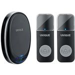 UN1QUE Wireless Door Bell for Home - Small Calling Bell for Office, 1000ft Long Range with 36 Chimes, 100dB Louder Volume, 4 Level Volume, LED Light, Info Board Design, IP44 Waterproof U412