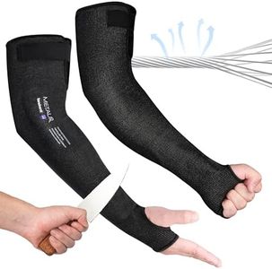 toolant ANSI A6 Cut Resistant Sleeves, Cooling Arm Protection Sleeves for Gardening, PFAS Free Arm Protectors for Thin Skin and Bruising, Construction, Pet Grooming, Black, 10 Pairs