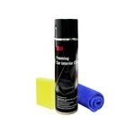 3M Foaming Car Interior Cleaner (580g) | Upholstery & Leather Cleaner | Removes Tough Stains & Dirt | Includes Microfiber Cloth & Sponge