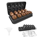 MEDILOE Skull Ice Cube Moulds with Mini Funnel, BPA Free Ice Mould Star Wars Ice Cube Moulds Makes 10 Skulls, 3D Skull Ice Cube Tray with Lid for for Whiskey, Cocktail and Party Drinks